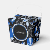 Weg Gevist blauw patroon take-out Bedankdoosjes (Voorkant Zijde)