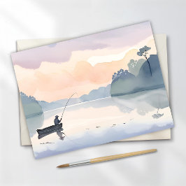 Weg Gevist | Lake Airy Waterverf vredig Briefkaart