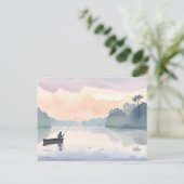 Weg Gevist | Lake Airy Waterverf vredig Briefkaart (Staand voorkant)