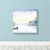 Weg Gevist | Lake Airy Waterverf vredig Canvas Afdruk (Insitu (Houten vloer))