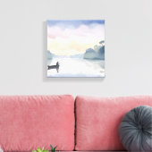 Weg Gevist | Lake Airy Waterverf vredig Canvas Afdruk (Insitu (Woonkamer))