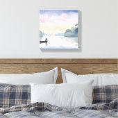 Weg Gevist | Lake Airy Waterverf vredig Canvas Afdruk (Insitu (Slaapkamer))