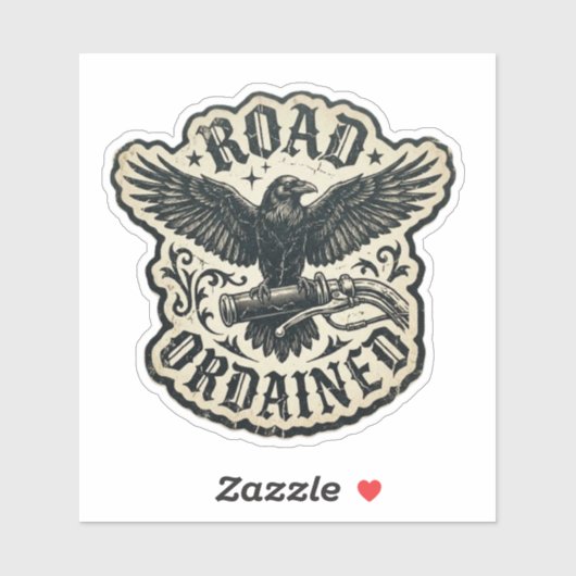 Weg Gewijd Raven Biker Stuursticker Sticker (Vel)