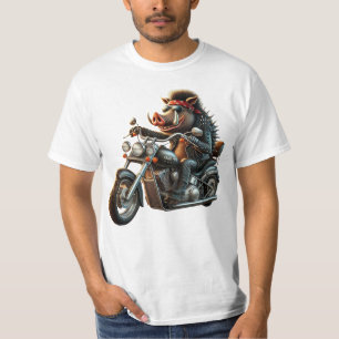Weg Hog Biker T-Shirt Rebel Motorfiets Hog Desi