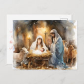 Weg in een kribbe Kerstmis Briefkaart (Voorkant / Achterkant)