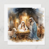 Weg in een kribbe Kerstmis Feestdagenkaart (Voorkant / Achterkant)