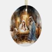 Weg in een kribbe Kerstmis Keramisch Ornament (Rechts)