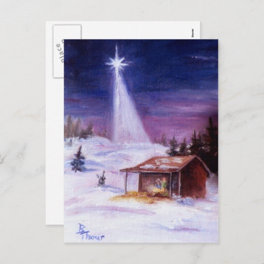 Weg in een Manger Briefkaart (Voorkant / Achterkant)