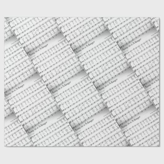 Weg in een Manger Christmas Song Bladmuziek Cadeaupapier (Vlak)