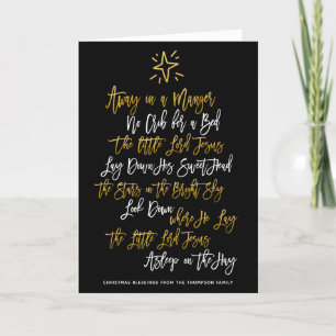 Weg in een Manger Feestelijke Carol script Typogra Feestdagen Kaart