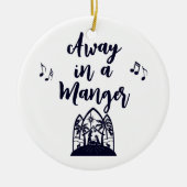 Weg in een Manger Kerst Minimalistische Typografie Keramisch Ornament (Voorkant)