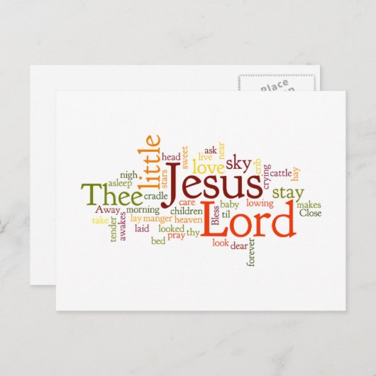 Weg in een Trog Carol Feestdagenkaart (Voorkant / Achterkant)