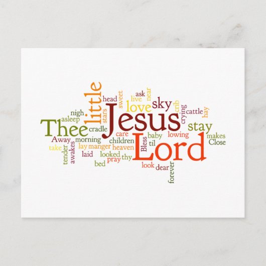 Weg in een Trog Carol Feestdagenkaart (Voorkant)