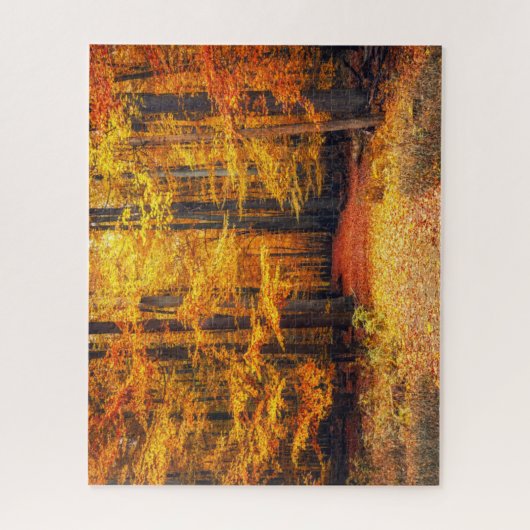 Weg in het herfstpark legpuzzel (Verticaal)