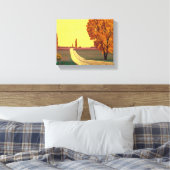 Weg in het najaar - Kunstwerk van de grote Hiroshi Canvas Afdruk (Insitu (Slaapkamer))