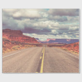 Weg in het prairieland. Ontdopte natuurlijke trav Cadeaupapier (Vlak)