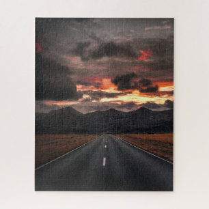 Weg in Mountain Sunset Legpuzzel