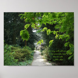 Weg in Natuur Groene Bomen Inspirerend Citaat Poster