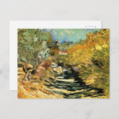 Weg in St Remy met Afbeelding van Vincent van Gogh Briefkaart (Voorkant / Achterkant)