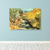 Weg in St Remy met Afbeelding van Vincent van Gogh Canvas Afdruk (Insitu (Houten vloer))