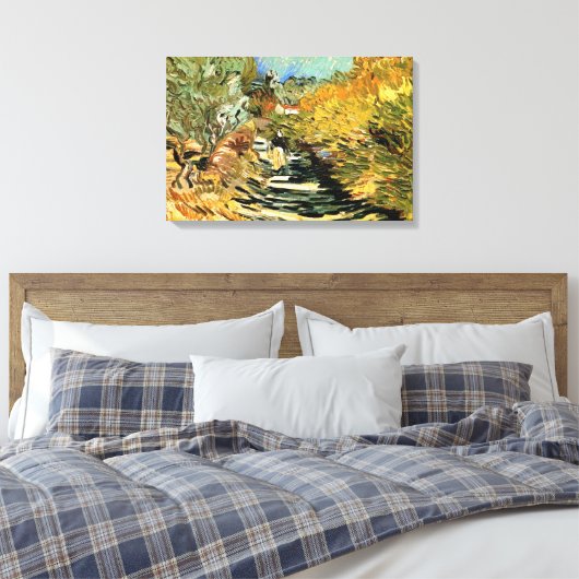 Weg in St Remy met Afbeelding van Vincent van Gogh Canvas Afdruk (Insitu (Slaapkamer))