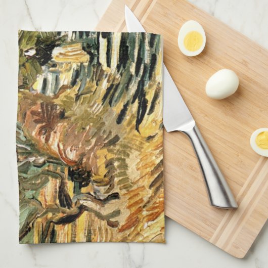 Weg in St Remy met Afbeelding van Vincent van Gogh Theedoek (Quarter Fold)