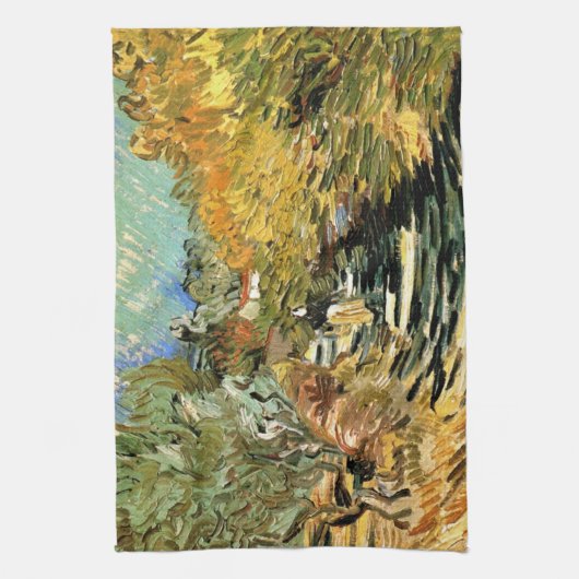 Weg in St Remy met Afbeelding van Vincent van Gogh Theedoek (Verticaal)