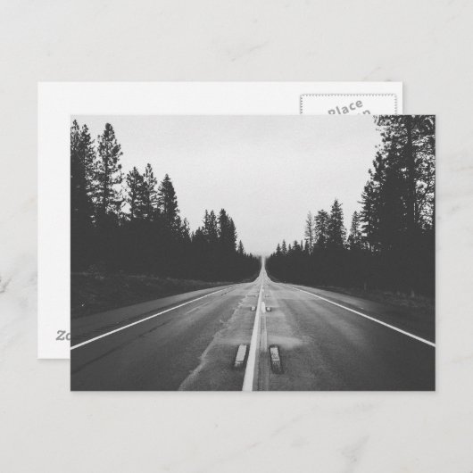 Weg in zwart-wit briefkaart (Voorkant / Achterkant)