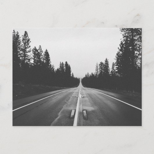 Weg in zwart-wit briefkaart (Voorkant)