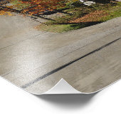 weg langs klassieke plattelandsschuur/boerderij in foto afdruk (Hoek)