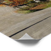 weg langs klassieke plattelandsschuur/boerderij in poster (Hoek)