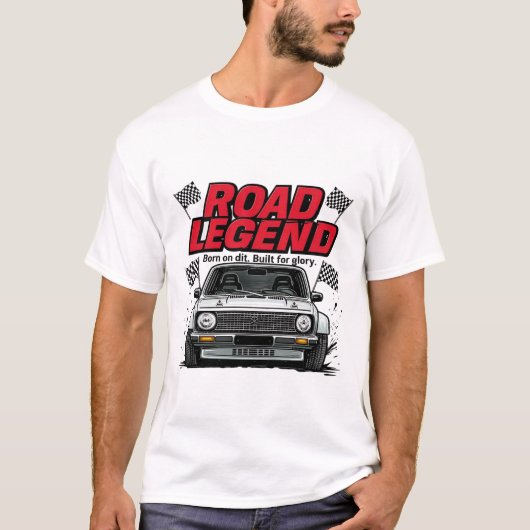 Weg Legende Oldtimer Autoracing T-shirt (Voorkant)
