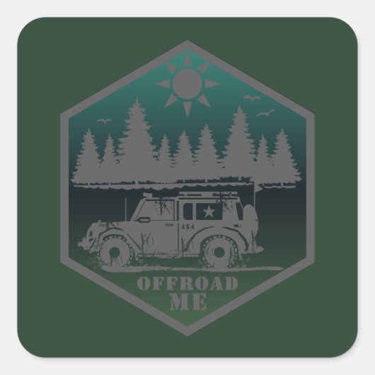 WEG ME Wilderness Vierkante Sticker (Voorkant)