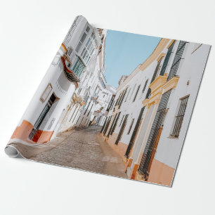 WEG MET BEIGE HOOGWAARDEN ONDER BLUE SKY CADEAUPAPIER