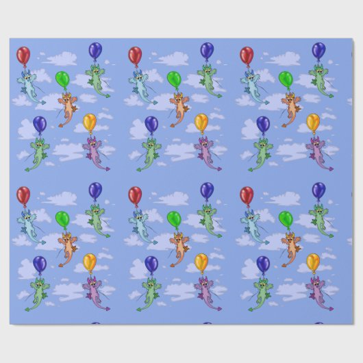 Weg met de ballondraak cadeaupapier (Vlak)