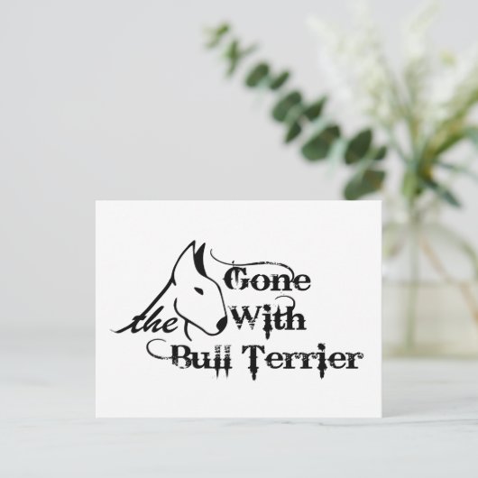 Weg met DE BULL TERRIER hondenliefhebbers Briefkaart (Staand voorkant)