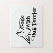 Weg met DE BULL TERRIER hondenliefhebbers Legpuzzel (Verticaal)