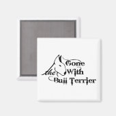 Weg met DE BULL TERRIER hondenliefhebbers Magneet (Voorkant / Achterkant)