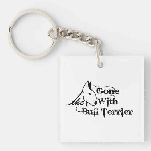 Weg met DE BULL TERRIER hondenliefhebbers Sleutelhanger (voorkant)