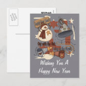 Weg met de oude Breng in de nieuwe Feestdagenkaart (Voorkant / Achterkant)