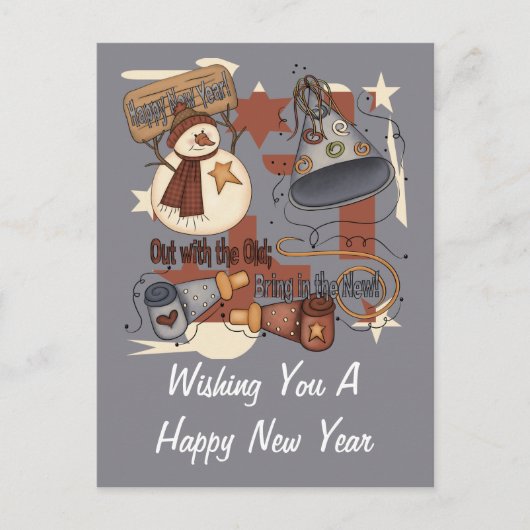 Weg met de oude Breng in de nieuwe Feestdagenkaart (Voorkant)