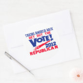 Weg met de stemming ronde sticker (Envelop)