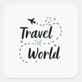 Weg met de wereldsticker vierkante sticker
