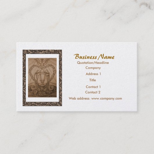 Weg met het Visitekaartje van de beker Tarot (Voorkant)