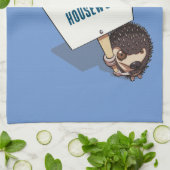 Weg met huishoudelijk werk Hedgehog Picket Sign Ca Theedoek (Gevouwen)