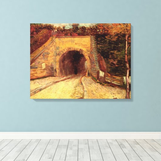 Weg met onderdoorgang Viaduct door Vincent van Gog Canvas Afdruk (Insitu (Houten vloer))