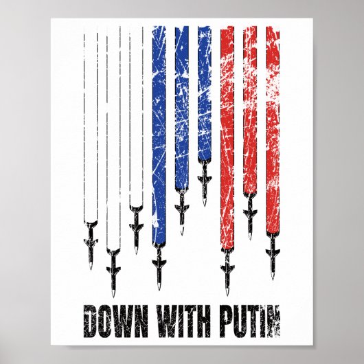 Weg met Poetin Antiwar Peace Ukraine Poster (Voorkant)