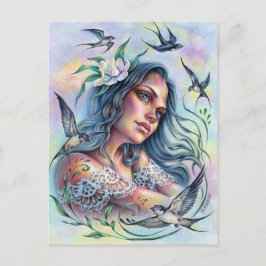 Weg met The Swallows Briefkaart Summer Joy Birds