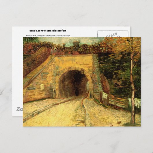 Weg met underpass en Viaduct Van Gogh Fine Art Briefkaart (Voorkant / Achterkant)