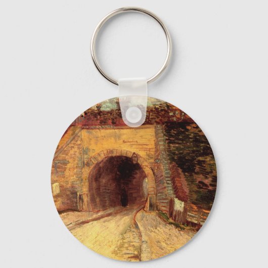 Weg met Underpass Viaduct door Vincent van Gogh Sleutelhanger (Voorkant)